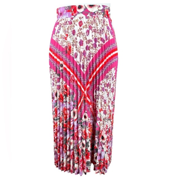 ELIE TAHARI Delilah Floral Pleated Midi Skirt, Size 8. - Picture 7 of 14